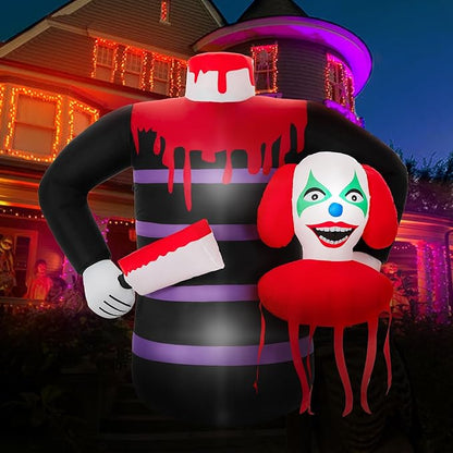 5Ft Joker Halloween Inflatable with LED Lights