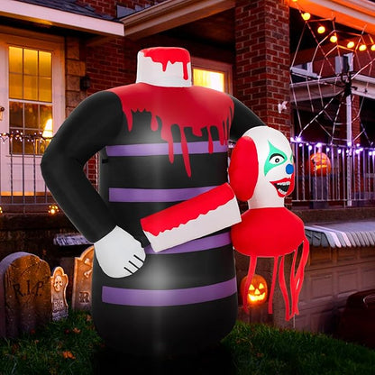 5Ft Joker Halloween Inflatable with LED Lights