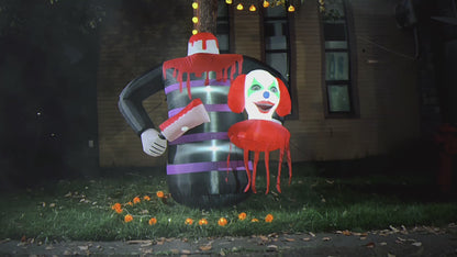 5Ft Joker Halloween Inflatable with LED Lights